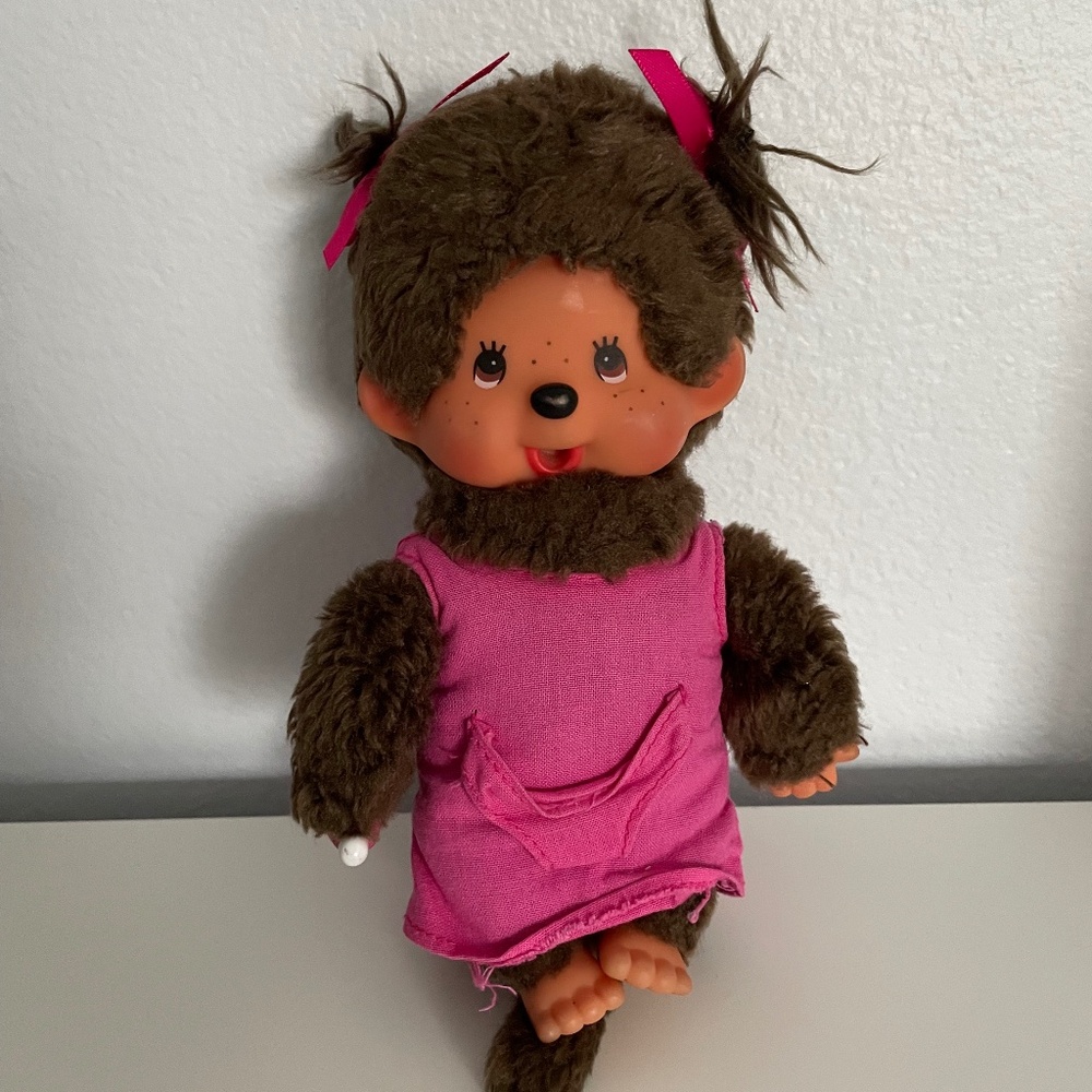 Monchhichi Sekiguchi Mother Care Pink Mommy Doll 8” Vintage Mothercare